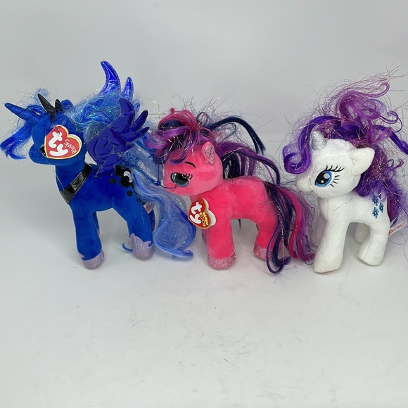 3 TY Beanie Babies My Little Pony Plush - Picture 5 of 17